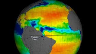 surface salinity measured by the NASA Aquarius satellite