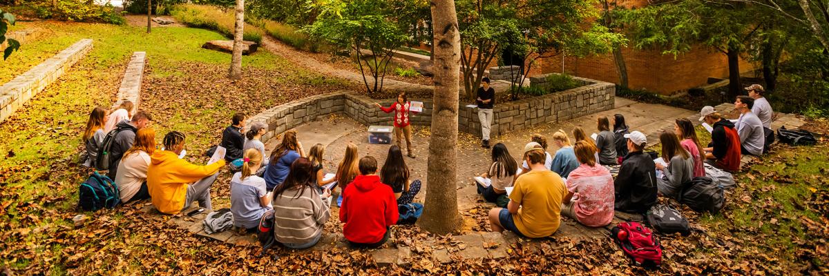 Photo of students outside MArine Sciences Building