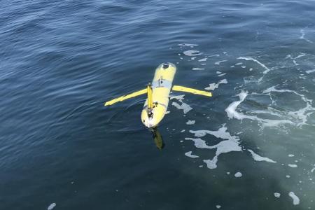 A Skidaway Institute glider named “Angus” begins a mission. Photo credit: Kim Donoghue