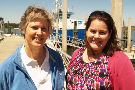 UGA Skidaway Institute scientists Dana Savidge and Catherine Edwards