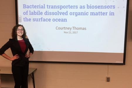 courtney with her presentation title