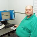 UGA Skidaway Institute researcher Jay Brandes with the Raman microscope.